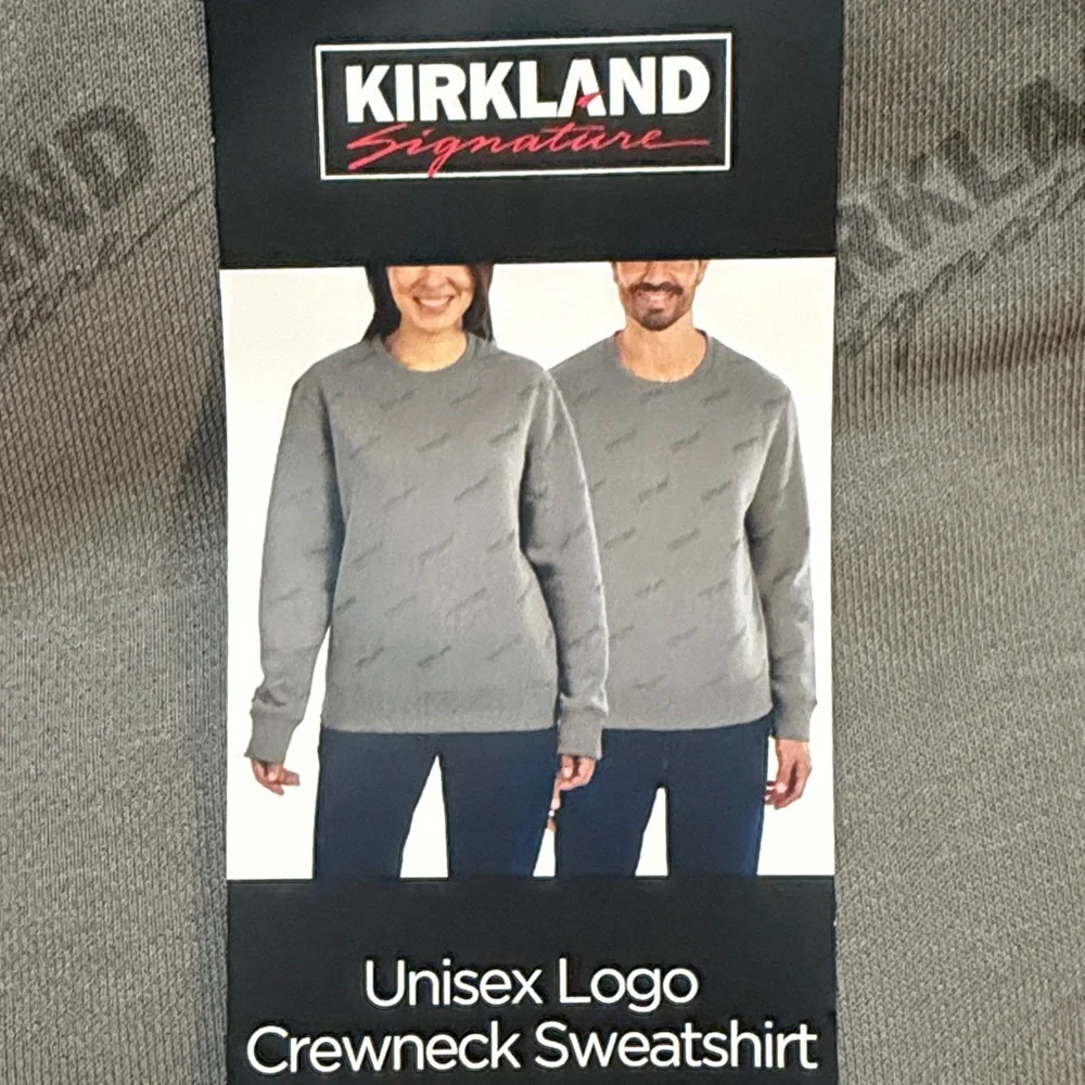 Kirkland Signature Unisex Gray Crewneck Sweatshirt XL/XXL NWT
